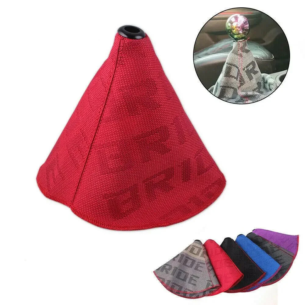 JDM Style Canvas Universal Shift Lever Knob Boot Cover Racing Shift Knob Collars