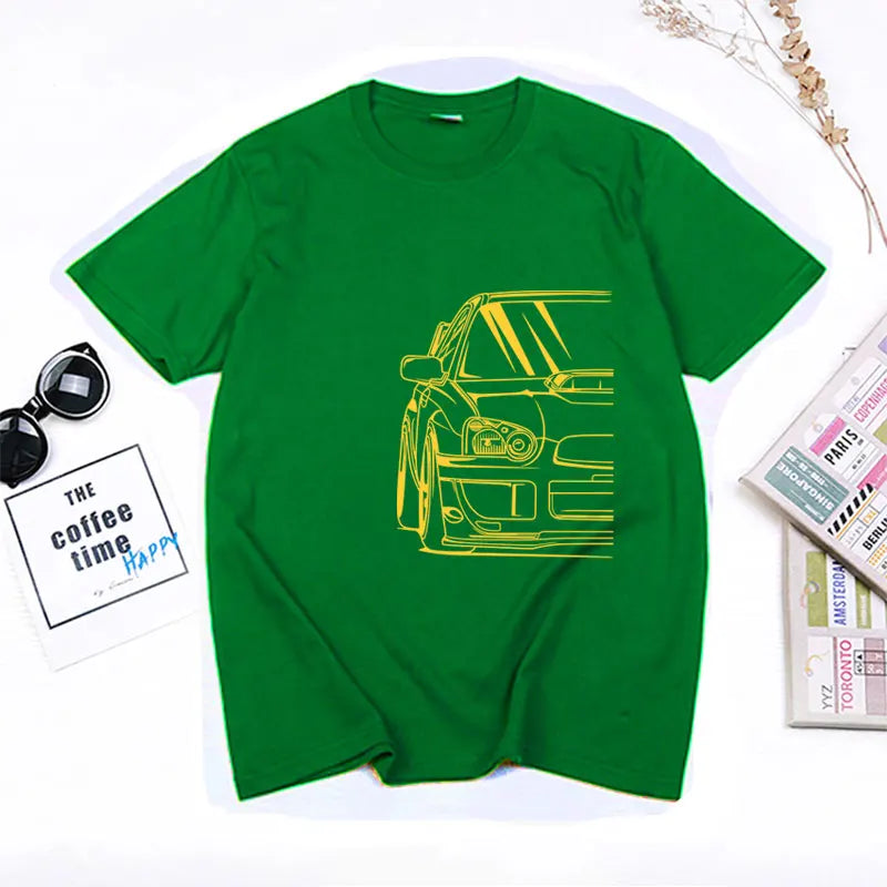 Fashion Hot Salejapanese Classic Car Wrx Sti JDM TUNER CAR APPAREL TURBO SUBIE IMPREZZA AUTOMOTIVE T-SHIRT Cotton O Neck Top Tee