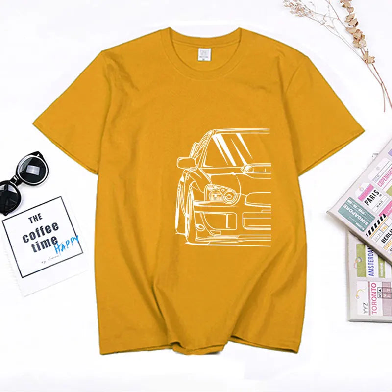 Fashion Hot Salejapanese Classic Car Wrx Sti JDM TUNER CAR APPAREL TURBO SUBIE IMPREZZA AUTOMOTIVE T-SHIRT Cotton O Neck Top Tee