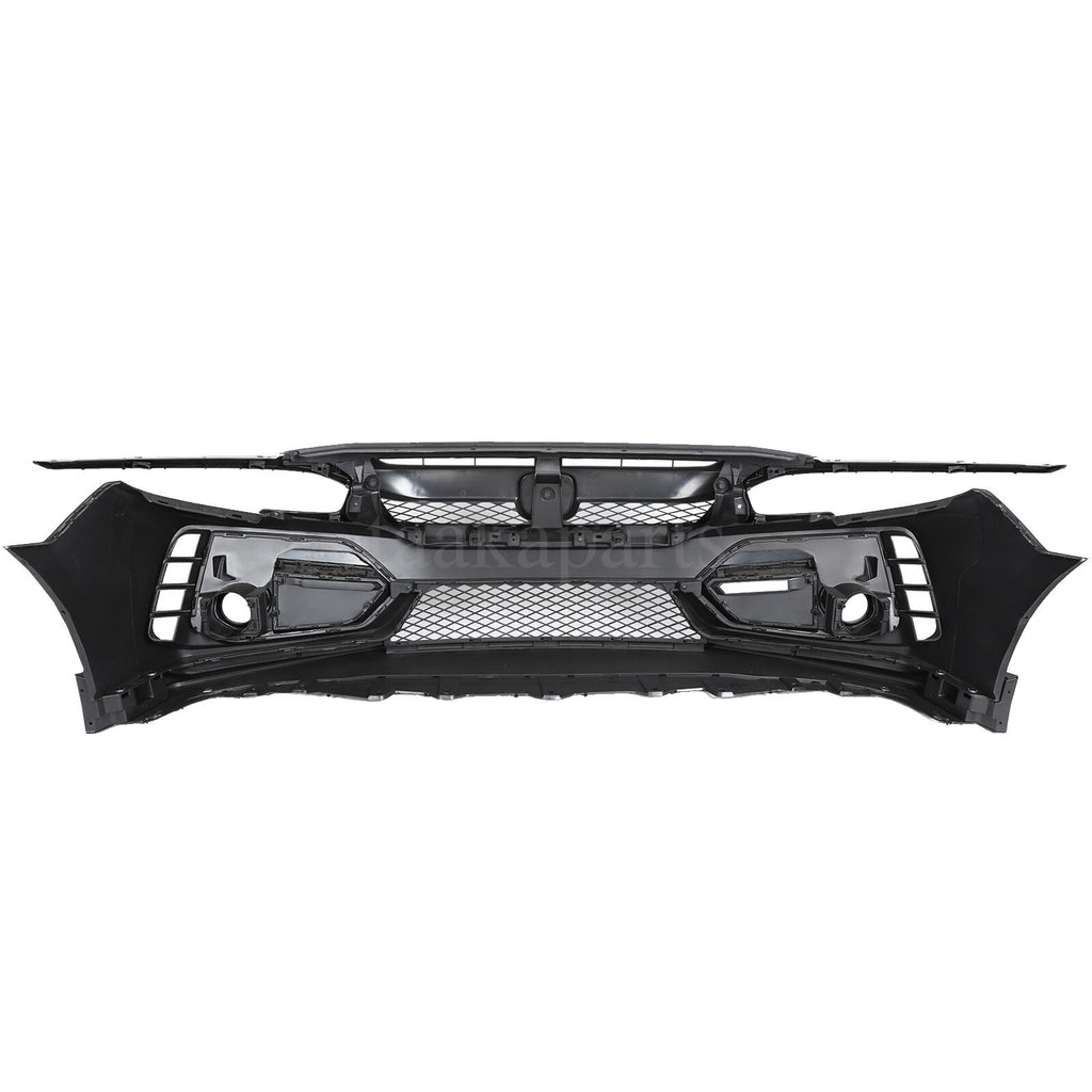 Type R Style Front Bumper Cover W/Grille W/Lip for 16-21 Honda Civic Sedan Coupe