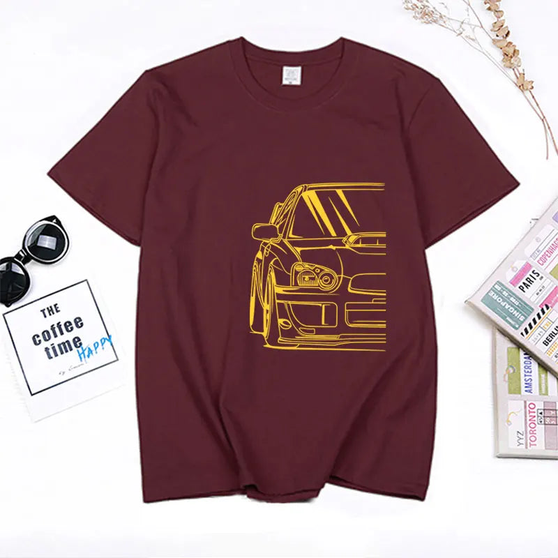 Fashion Hot Salejapanese Classic Car Wrx Sti JDM TUNER CAR APPAREL TURBO SUBIE IMPREZZA AUTOMOTIVE T-SHIRT Cotton O Neck Top Tee