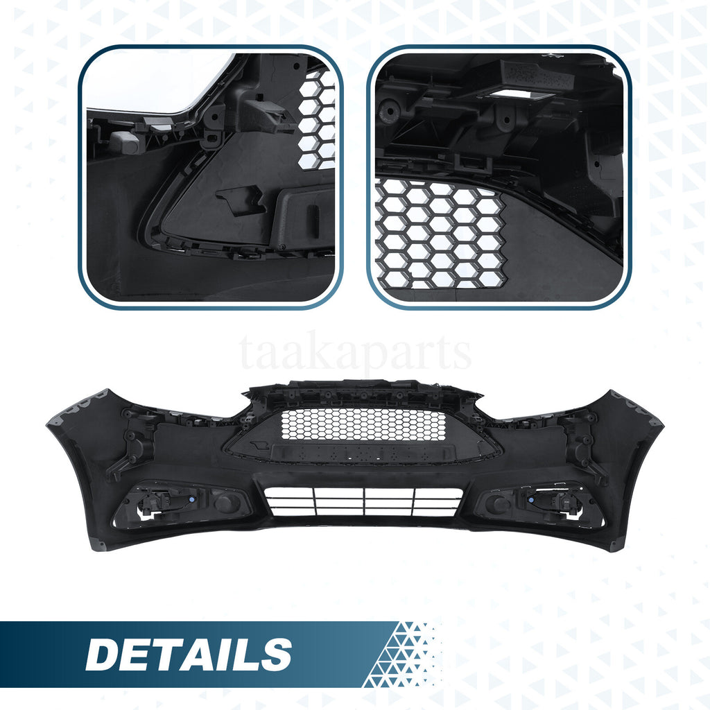 Front Bumper Cover Kit W/ Fog Light Upper Grill for Ford Focus ST 2015-2018