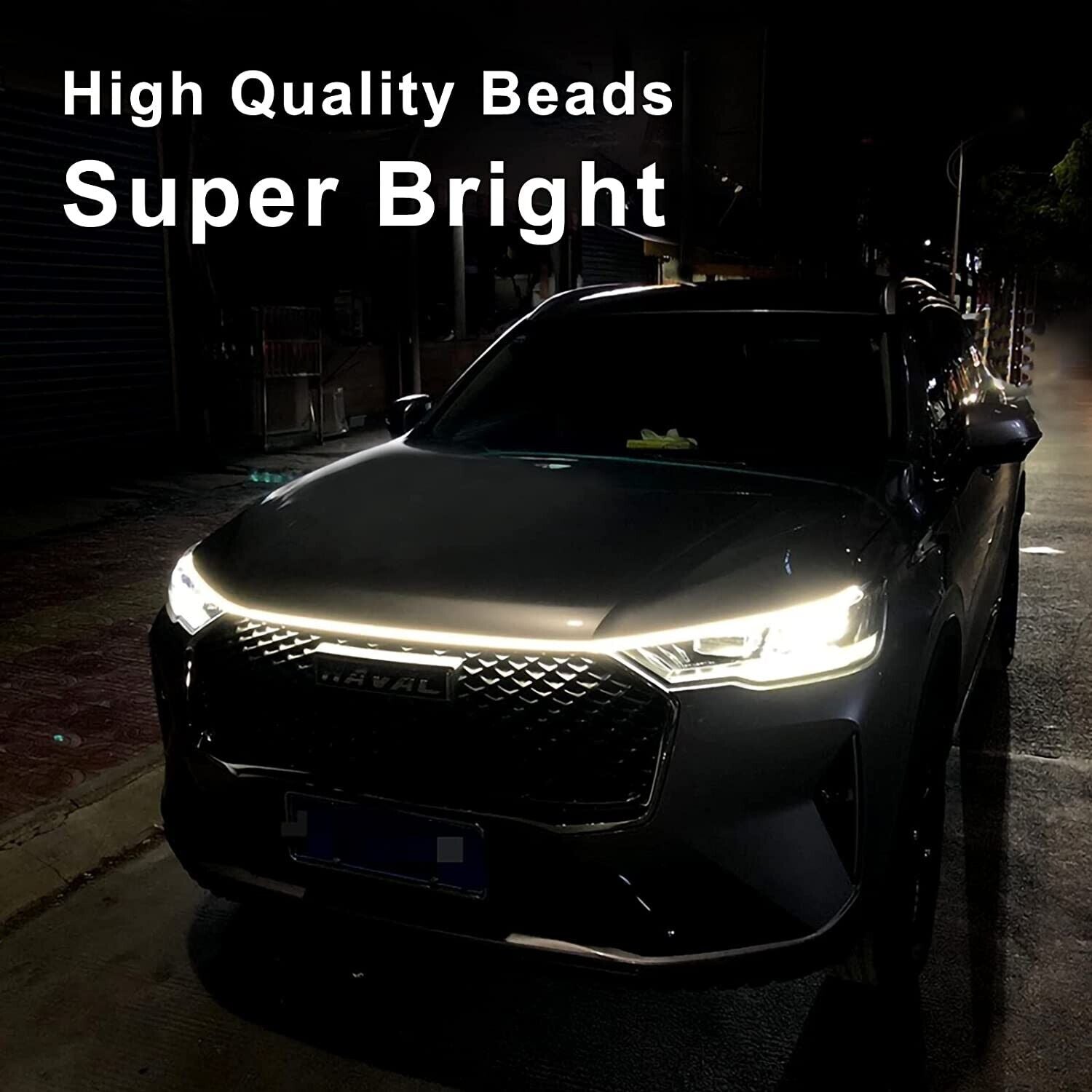 Silverholder Car Hood Light Strip White 70 Inches Exterior Car LED Strip Light