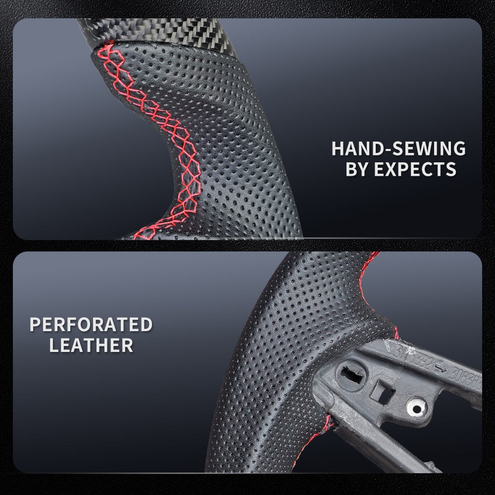 Real Carbon Fiber Sport Steering Wheel for Ford F150 Raptor 2021-2026 No Heated