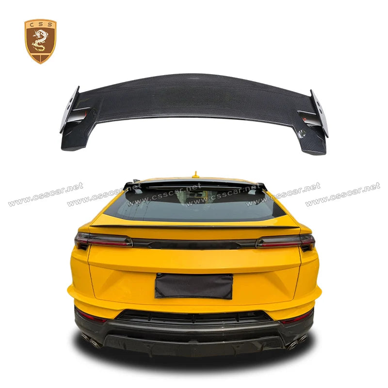 Car Rear Roof Trunk Spoiler Wing Tail Fixed Wind Wing For Lamborghini URUS Old To New P Style Dry Carbon Fiber Top Wing Lip