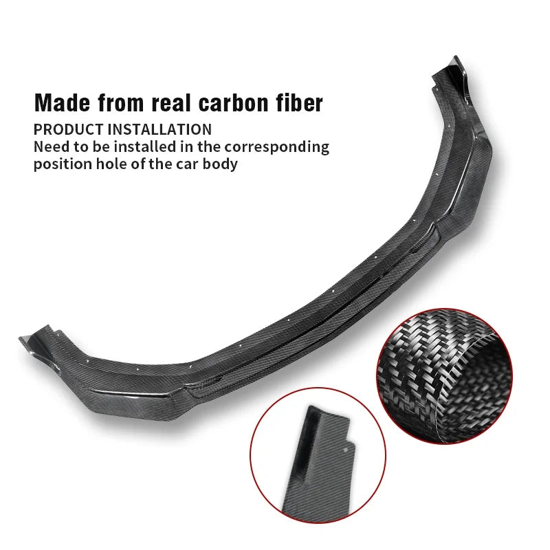 2024 2025 For Mustang GT Front Bumper Lip Genuine Carbon Fiber Exterior Decoration