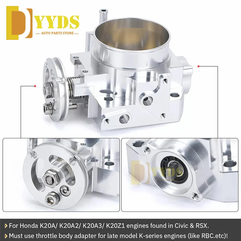 New High Performance Racing K20 Throttle Body 70Mm for K-Series Intake Manifold Honda/Acura K-Series Engines K20 K24 K24A2 K20Z3