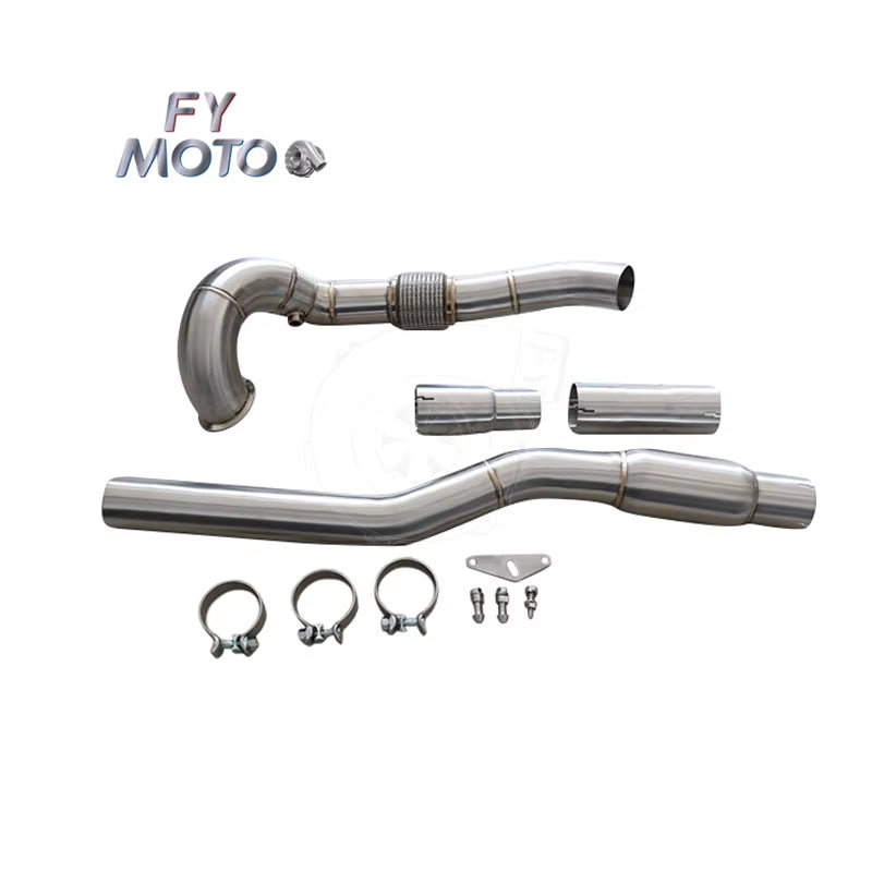 Exhaust Catted 3.5" Downpipe for VW Golf Gti MK7 R 2.0L EA888 TSI A3 S3 8V Fits LHD&RHD