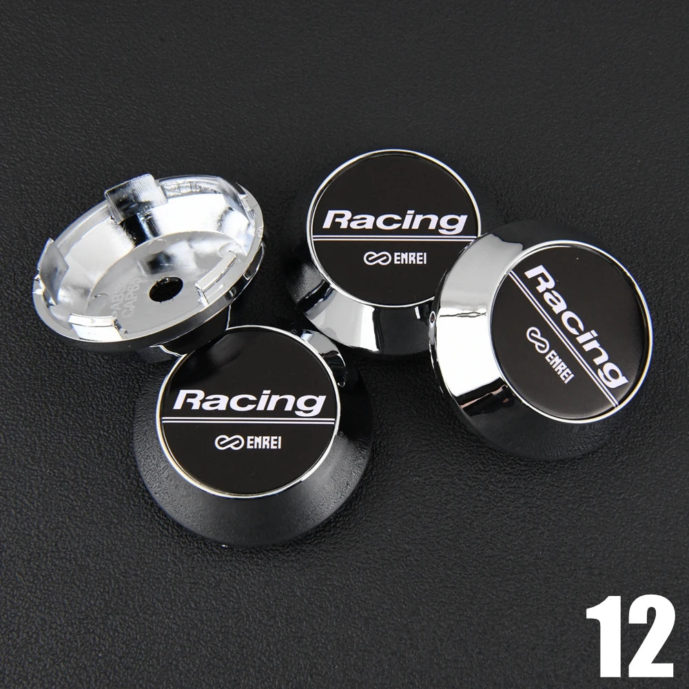 4PCS JDM ENKEI RPF1 Rim Cap 60Mm Clip Sport Wheel Center Cap ENKEI 15" Racing Wheel Cover Hub Cap Black & Silver