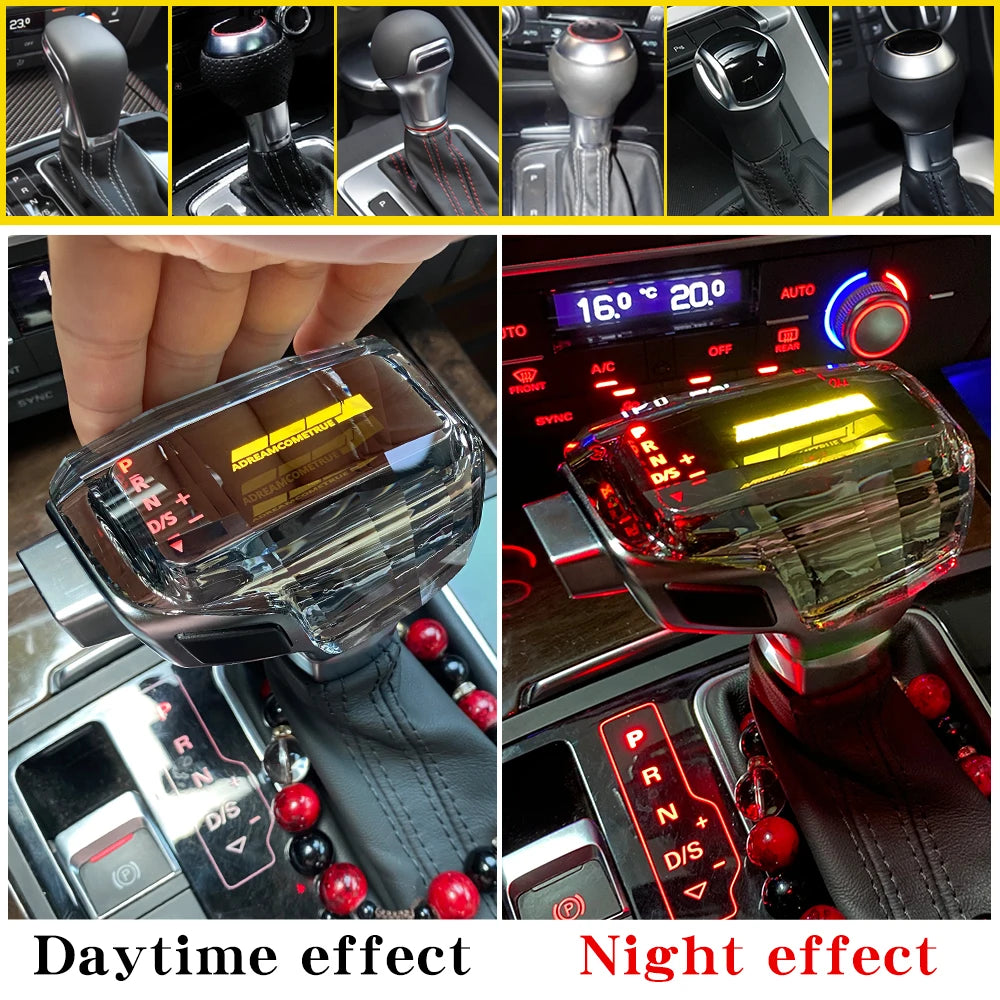 For Audi A6 C7 A3 8V A1 A7 Q2 Q3 S3 S5 S6 7 RS3 RS4 RS6 SQ5 Led Crystal Gear Shift Knob Stick Head Gear Rod Car Gear Lever Knob