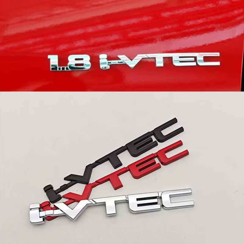 Car Accessories Styling Logo I-Vtec Badge Metal Fender Side Emblem Decals for Honda Civic Si Type R Accord CRV Acura TSX RSX Fit