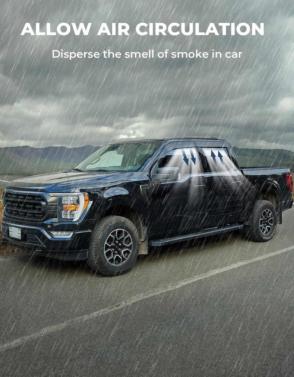 Low Profile Vent Visors for 2015-2024 Ford F150 & Raptor Crew Cab