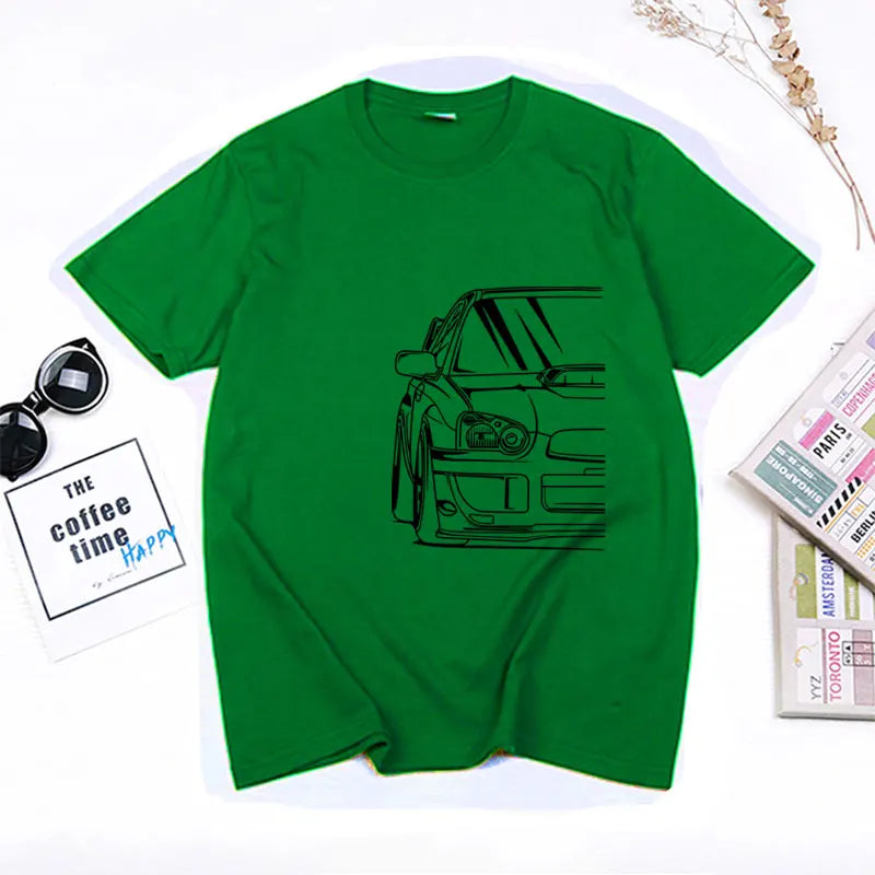 Fashion Hot Salejapanese Classic Car Wrx Sti JDM TUNER CAR APPAREL TURBO SUBIE IMPREZZA AUTOMOTIVE T-SHIRT Cotton O Neck Top Tee