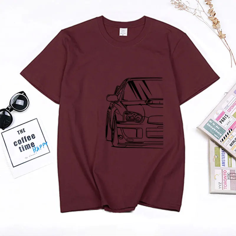 Fashion Hot Salejapanese Classic Car Wrx Sti JDM TUNER CAR APPAREL TURBO SUBIE IMPREZZA AUTOMOTIVE T-SHIRT Cotton O Neck Top Tee