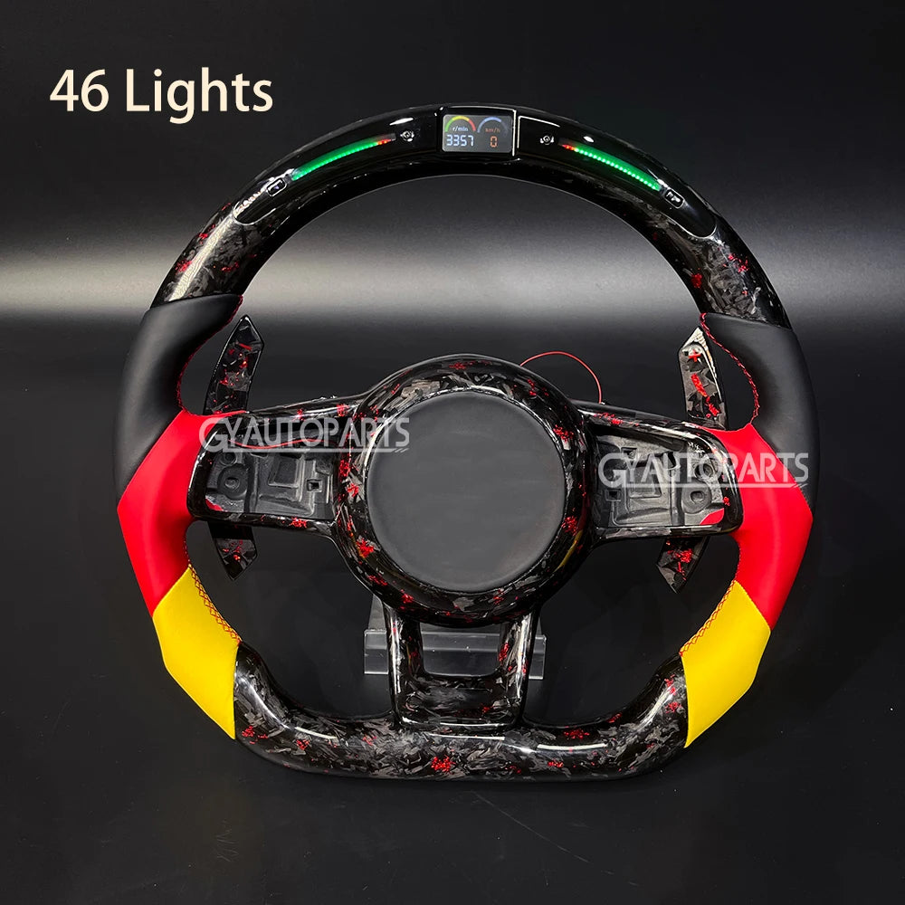 Fit for Volkswagen VW LED Carbon Fiber Steering Wheel GTI GTD Golf 7 MK7 Mk7.5 Scirocco Polo GTS R Line Customized Racing Wheel