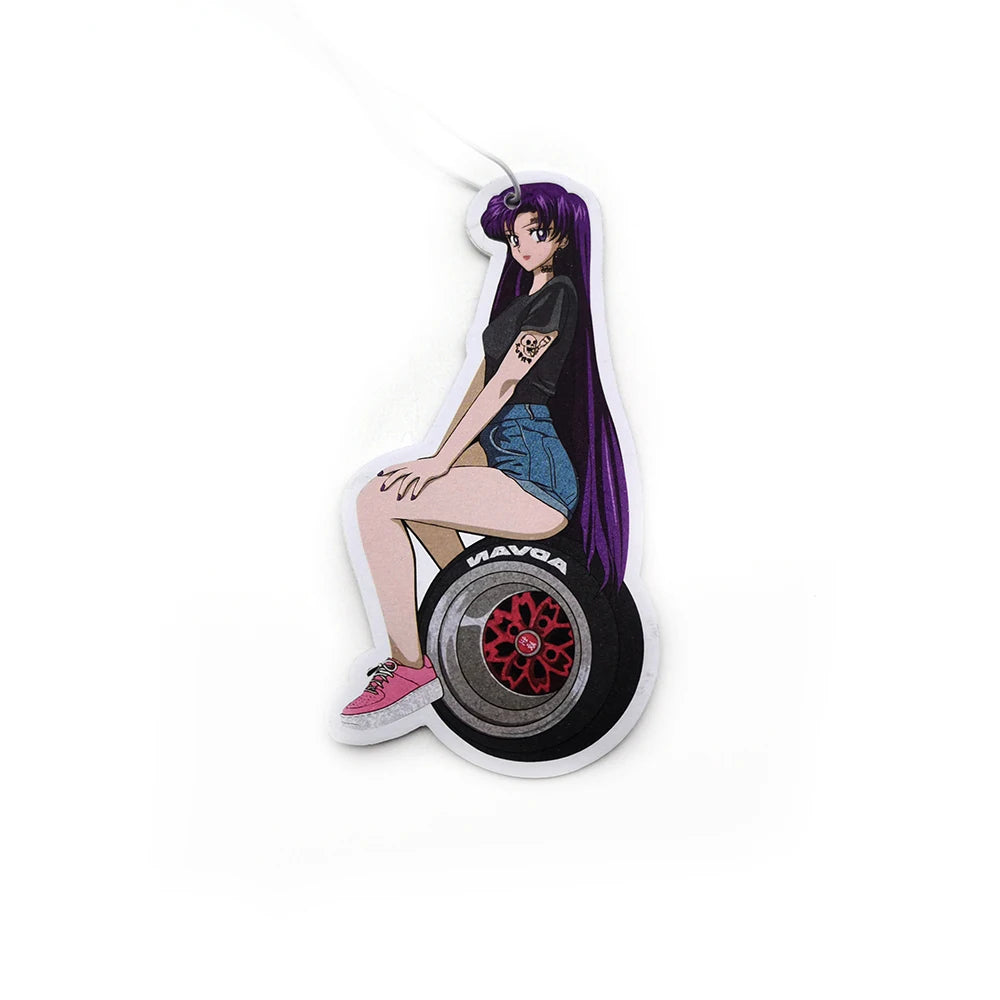 New JDM Car Air Freshener Sexy Tire Girl Hanging Pendant Rearview Mirror Perfume Turbo Brake Disc Shock Absorber Fragrance Anime