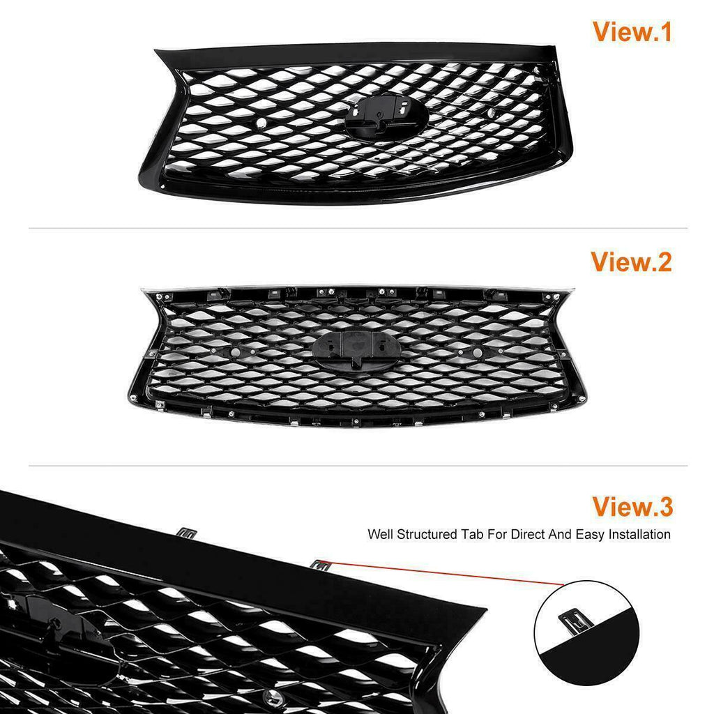 For 2018-2023 Infiniti Q50 Front Bumper Grille with Camera Hole F23106HH0C