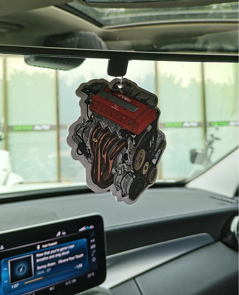 New JDM Car Air Freshener Sexy Tire Girl Hanging Pendant Rearview Mirror Perfume Turbo Brake Disc Shock Absorber Fragrance Anime