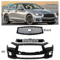 New Front Bumper Cover W/Front Upper & Lower Grille for Infiniti Q50 2014-2017
