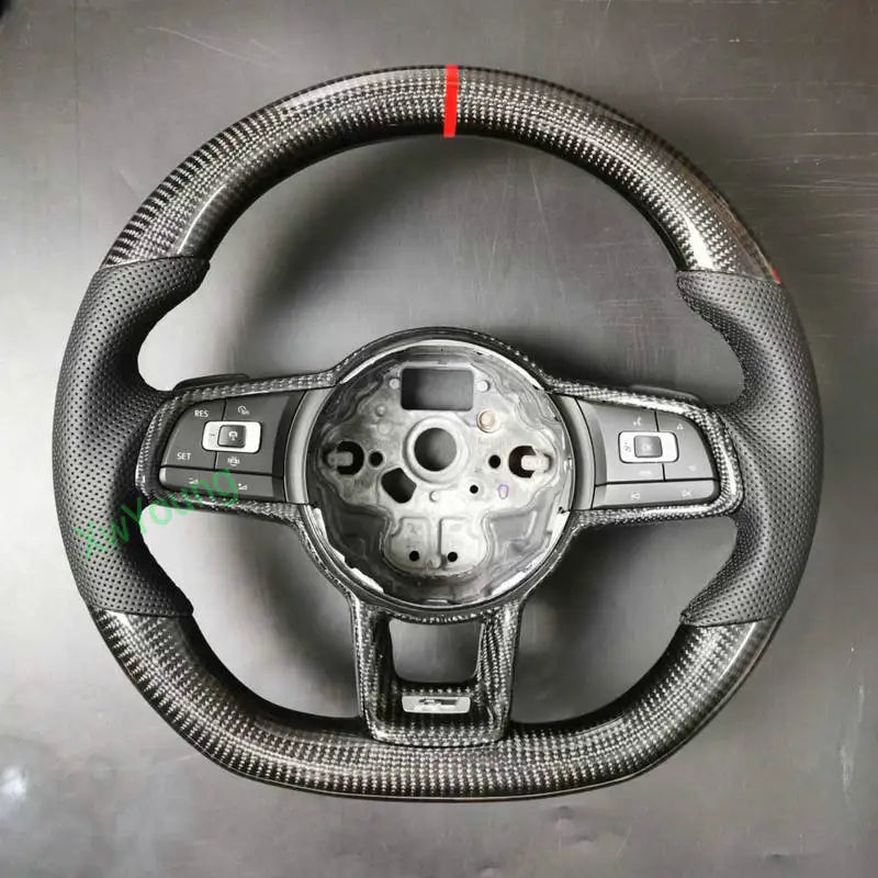 100% Real Carbon Fiber Steering Wheel for VW Volkswagen Golf 7 Rline GTI GTS GTD GTE Polo GTI Scirocco T-ROC Tiguan