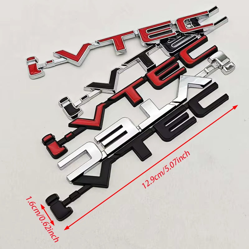 Car Accessories Styling Logo I-Vtec Badge Metal Fender Side Emblem Decals for Honda Civic Si Type R Accord CRV Acura TSX RSX Fit