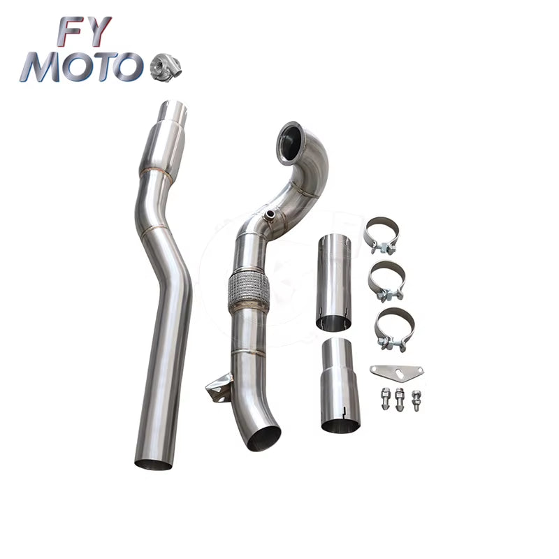 Exhaust Catted 3.5" Downpipe for VW Golf Gti MK7 R 2.0L EA888 TSI A3 S3 8V Fits LHD&RHD