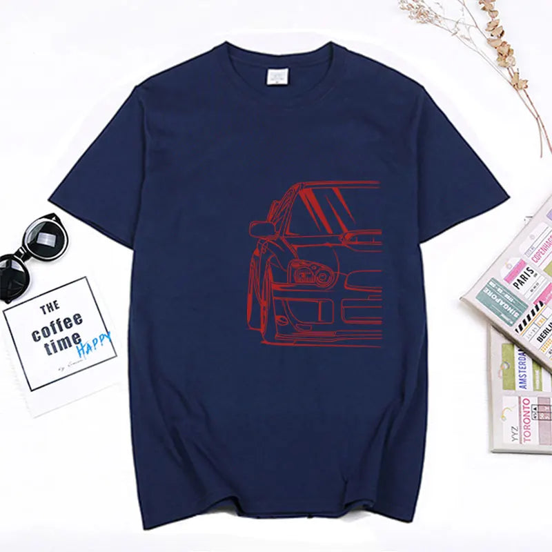 Fashion Hot Salejapanese Classic Car Wrx Sti JDM TUNER CAR APPAREL TURBO SUBIE IMPREZZA AUTOMOTIVE T-SHIRT Cotton O Neck Top Tee