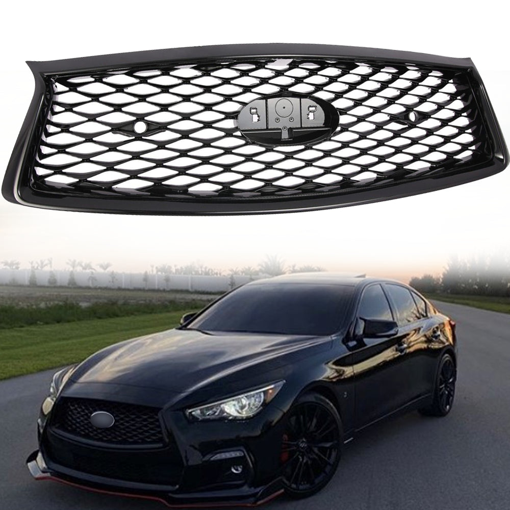 For 2018-2023 Infiniti Q50 Front Bumper Grille with Camera Hole F23106HH0C
