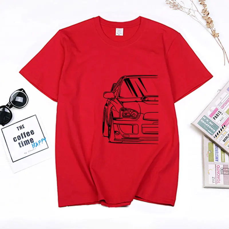 Fashion Hot Salejapanese Classic Car Wrx Sti JDM TUNER CAR APPAREL TURBO SUBIE IMPREZZA AUTOMOTIVE T-SHIRT Cotton O Neck Top Tee