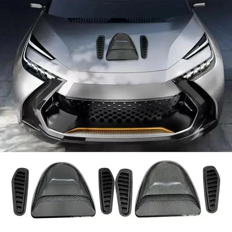 Airflow Intake Cover Car Airflow Intake Decoration Spoon Engine Hood Ventilation Cover Universal Airflow Vent Protection Cover