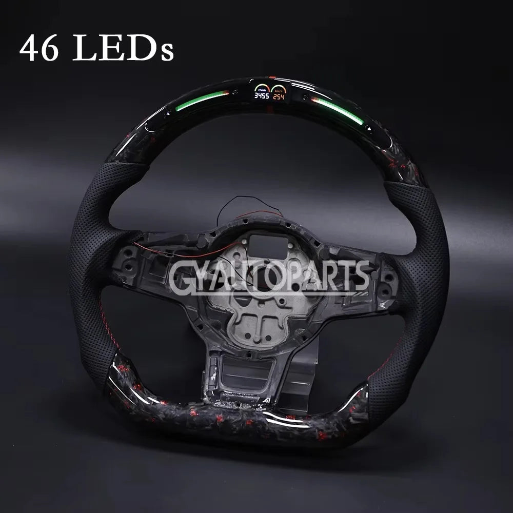 Fit for Volkswagen VW LED Carbon Fiber Steering Wheel GTI GTD Golf 7 MK7 Mk7.5 Scirocco Polo GTS R Line Customized Racing Wheel