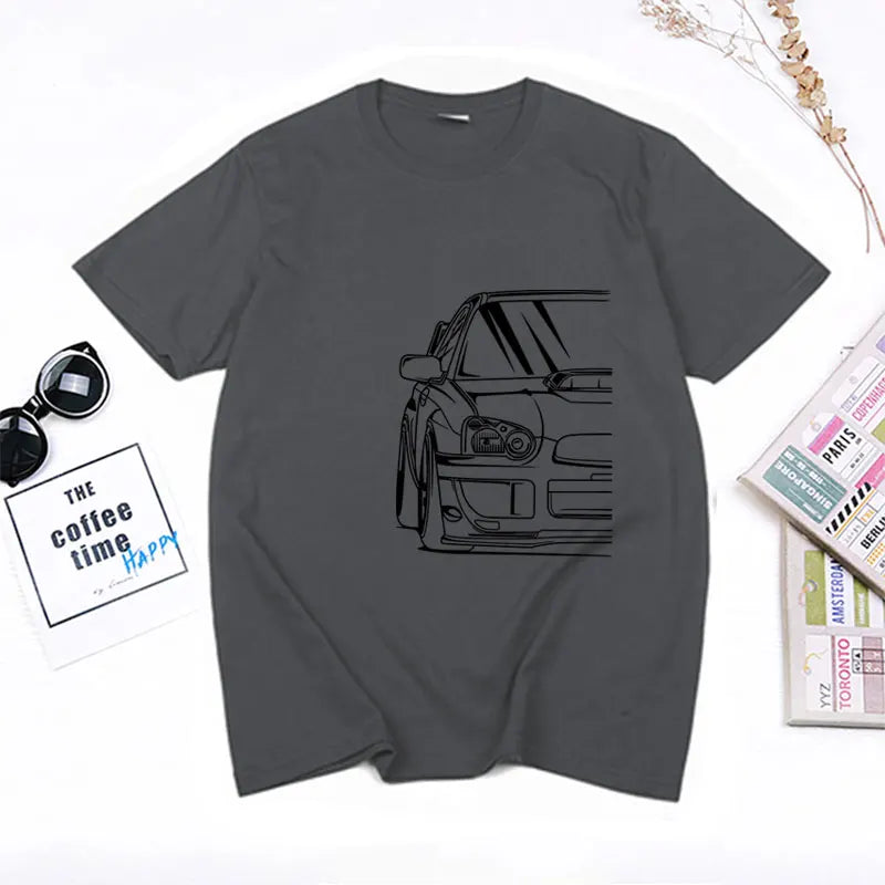 Fashion Hot Salejapanese Classic Car Wrx Sti JDM TUNER CAR APPAREL TURBO SUBIE IMPREZZA AUTOMOTIVE T-SHIRT Cotton O Neck Top Tee