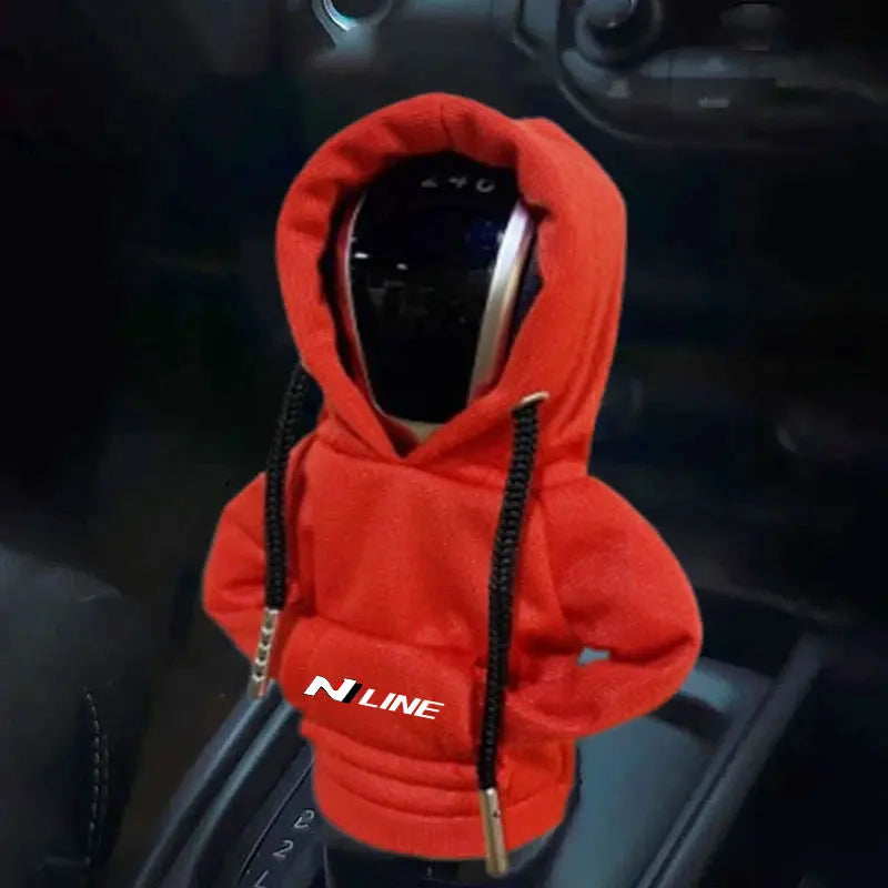 Hoodie Car Gear Shift Knob Cover Manual Handle Change Lever Cover for Hyundai N Line Nline Tucson Kona Sonata Veloster I30 I20
