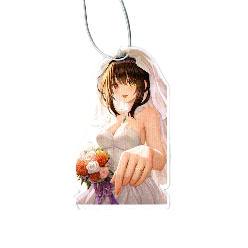 New Car Air Freshener Sexy Anime Girl Hanging Rearview Mirror Perfume Turbo Brake Disc Absorber Solid Paper JDM Accessories