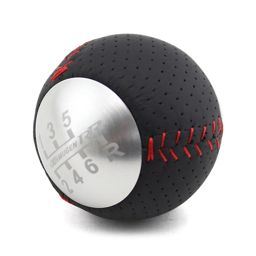 JDM Mu Gen RR 5/6 Speed Leather Gear Shift Knob for HONDA CRZ Type R Civic FA5 FG2 SI BLACK&SILVER