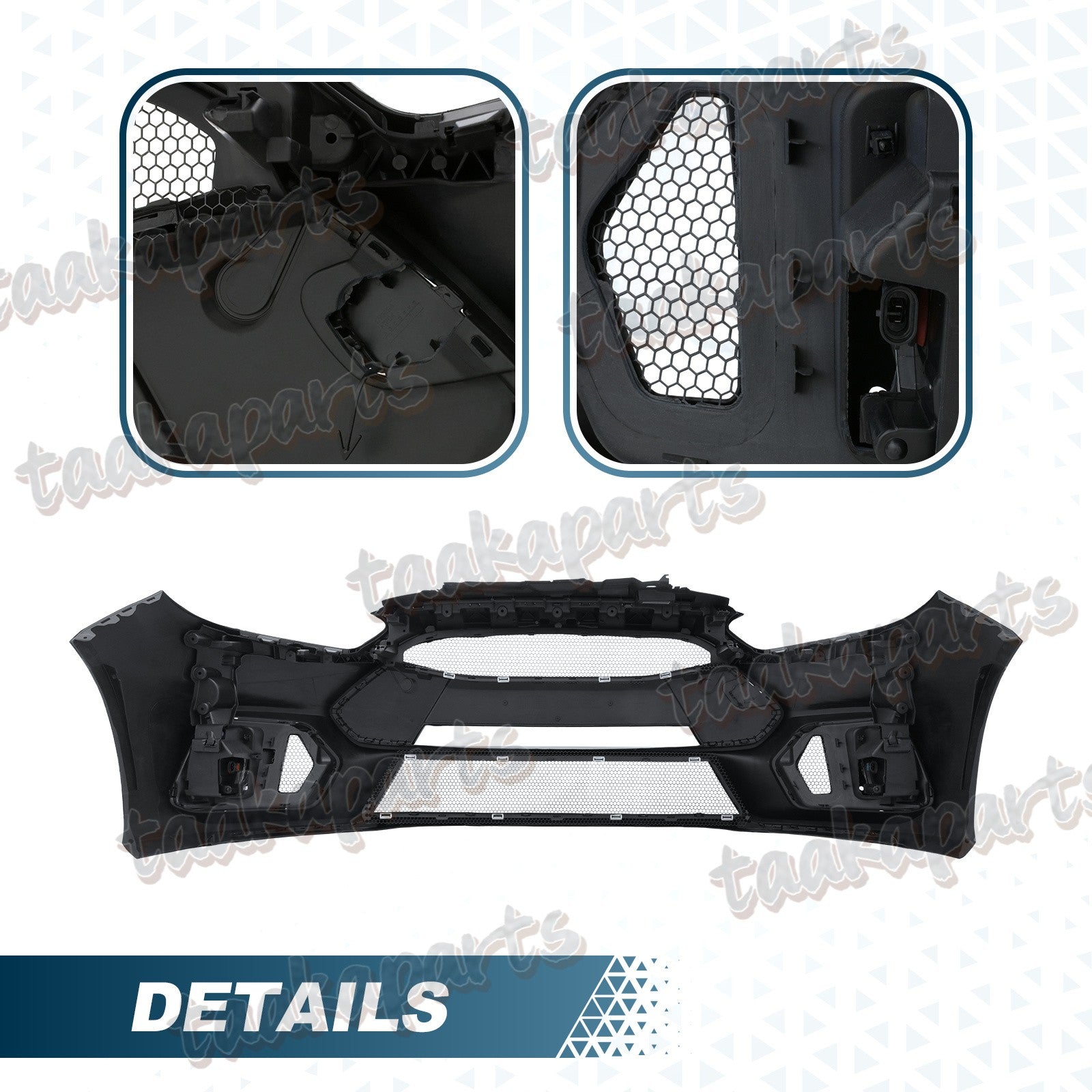 Front Bumper Cover Kit W/ Fog Light Upper Grill for 2015 2016 2017 Ford Focus RS
