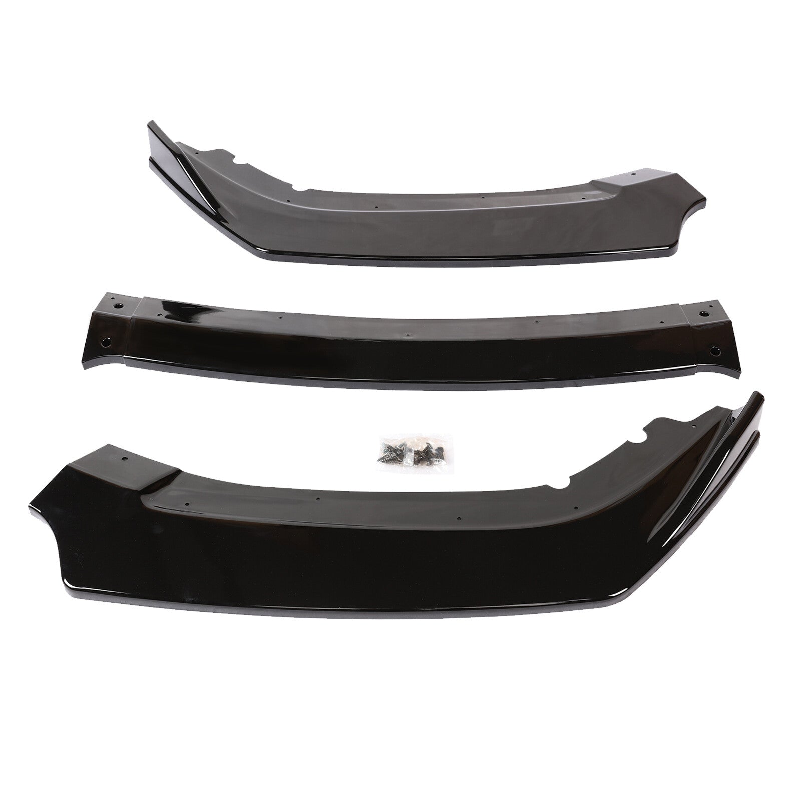 For 2016-2021 Honda Civic 16-21 Glossy Black Front Bumper Splitter Spoiler Lip