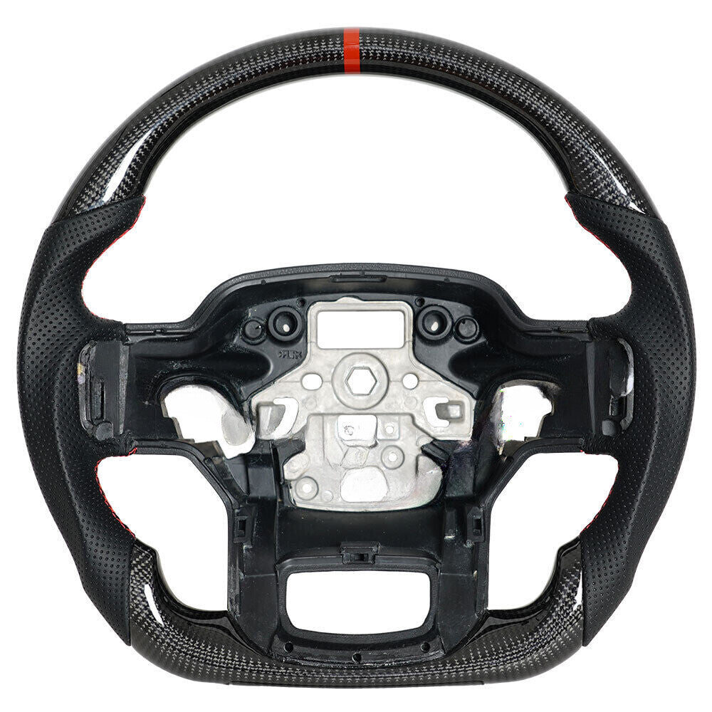 Real Carbon Fiber Sport Steering Wheel for Ford F150 Raptor 2021-2026 No Heated