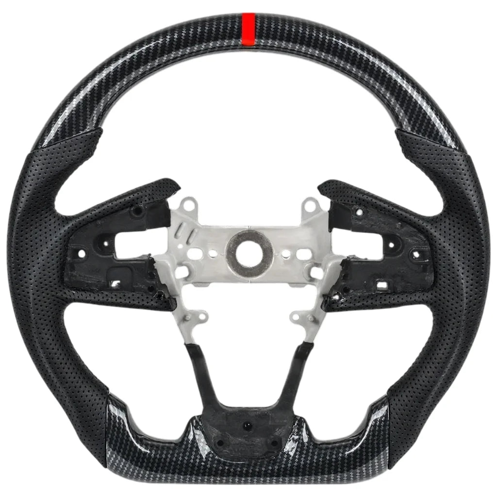 Hydro Dip Carbon Fiber Steering Wheel for Honda Civic 10Th Type-R FK8 2016 2017 2018 2019 2020 Perforated Leather Racing Wheel