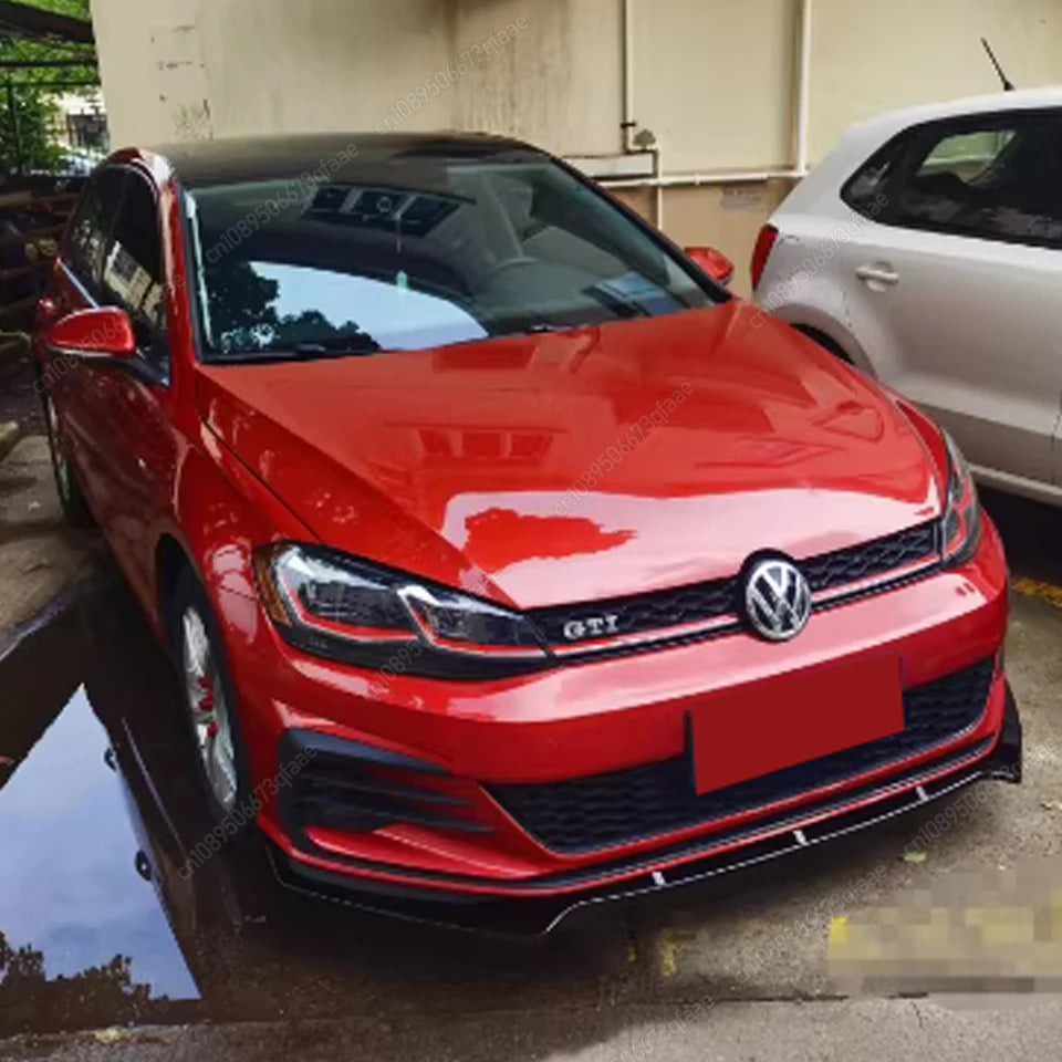 For Golf 7 7.5 GTI GTD GTE R R-Line 2012-2020 Maxton Style Gloss Black Front Bumper Splitter Lip Bumper Diffuser Spoiler Guard