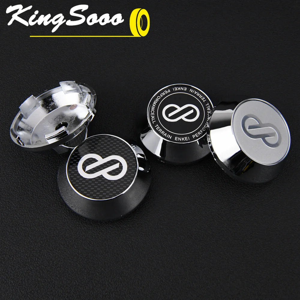 4PCS JDM ENKEI RPF1 Rim Cap 60Mm Clip Sport Wheel Center Cap ENKEI 15" Racing Wheel Cover Hub Cap Black & Silver