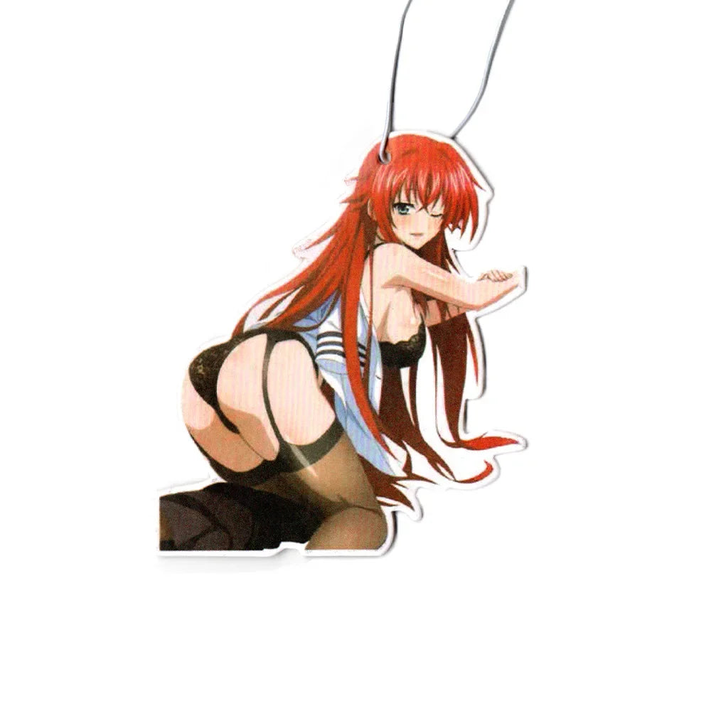 New Car Air Freshener Sexy Anime Girl Hanging Rearview Mirror Perfume Turbo Brake Disc Absorber Solid Paper JDM Accessories