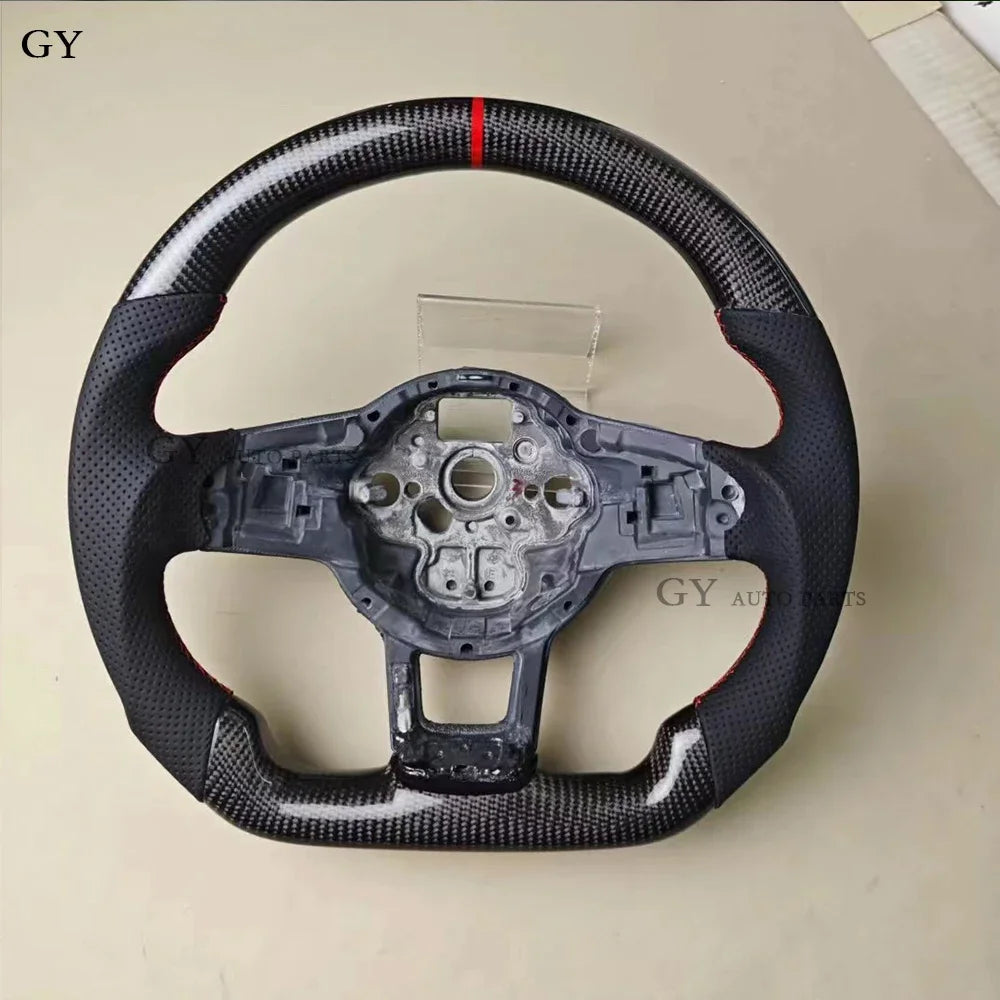 Fit for Volkswagen VW LED Carbon Fiber Steering Wheel GTI GTD Golf 7 MK7 Mk7.5 Scirocco Polo GTS R Line Customized Racing Wheel