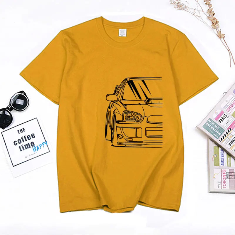 Fashion Hot Salejapanese Classic Car Wrx Sti JDM TUNER CAR APPAREL TURBO SUBIE IMPREZZA AUTOMOTIVE T-SHIRT Cotton O Neck Top Tee