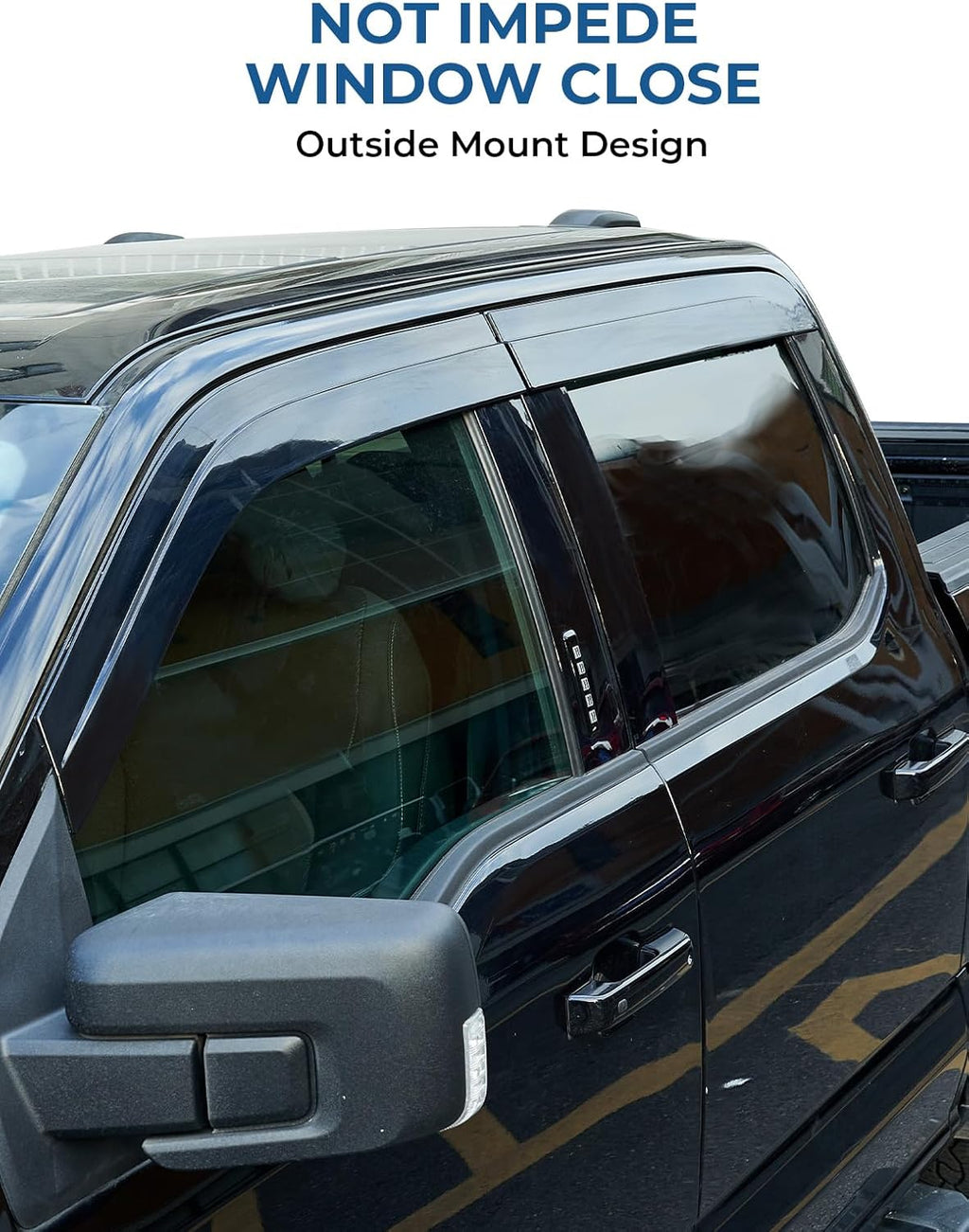 Low Profile Vent Visors for 2015-2024 Ford F150 & Raptor Crew Cab