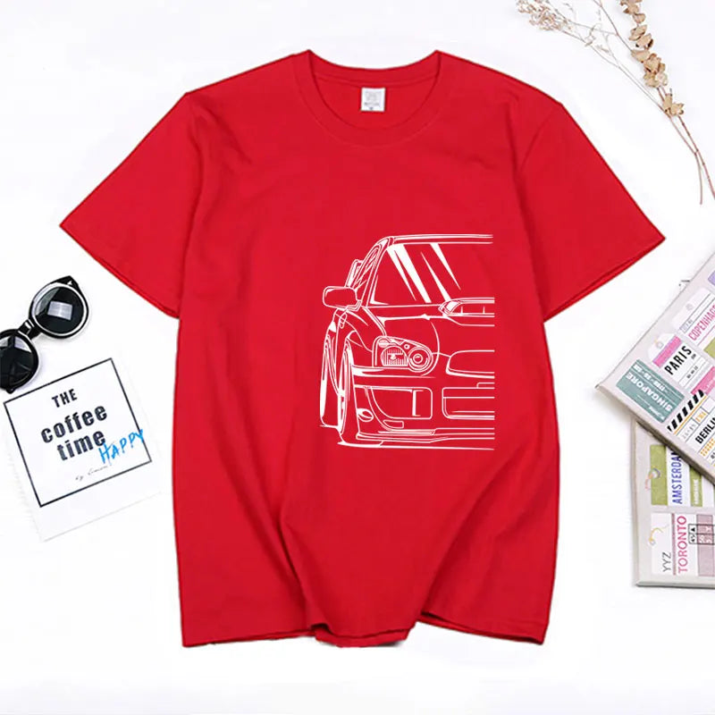 Fashion Hot Salejapanese Classic Car Wrx Sti JDM TUNER CAR APPAREL TURBO SUBIE IMPREZZA AUTOMOTIVE T-SHIRT Cotton O Neck Top Tee
