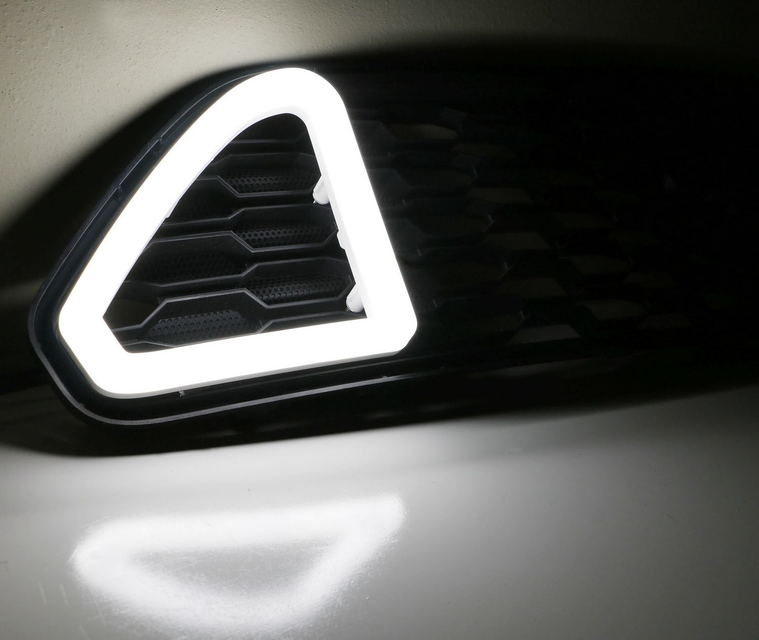 Add-On White LED Front Grille Mount Accent Daytime Lights for 15-17 Ford Mustang
