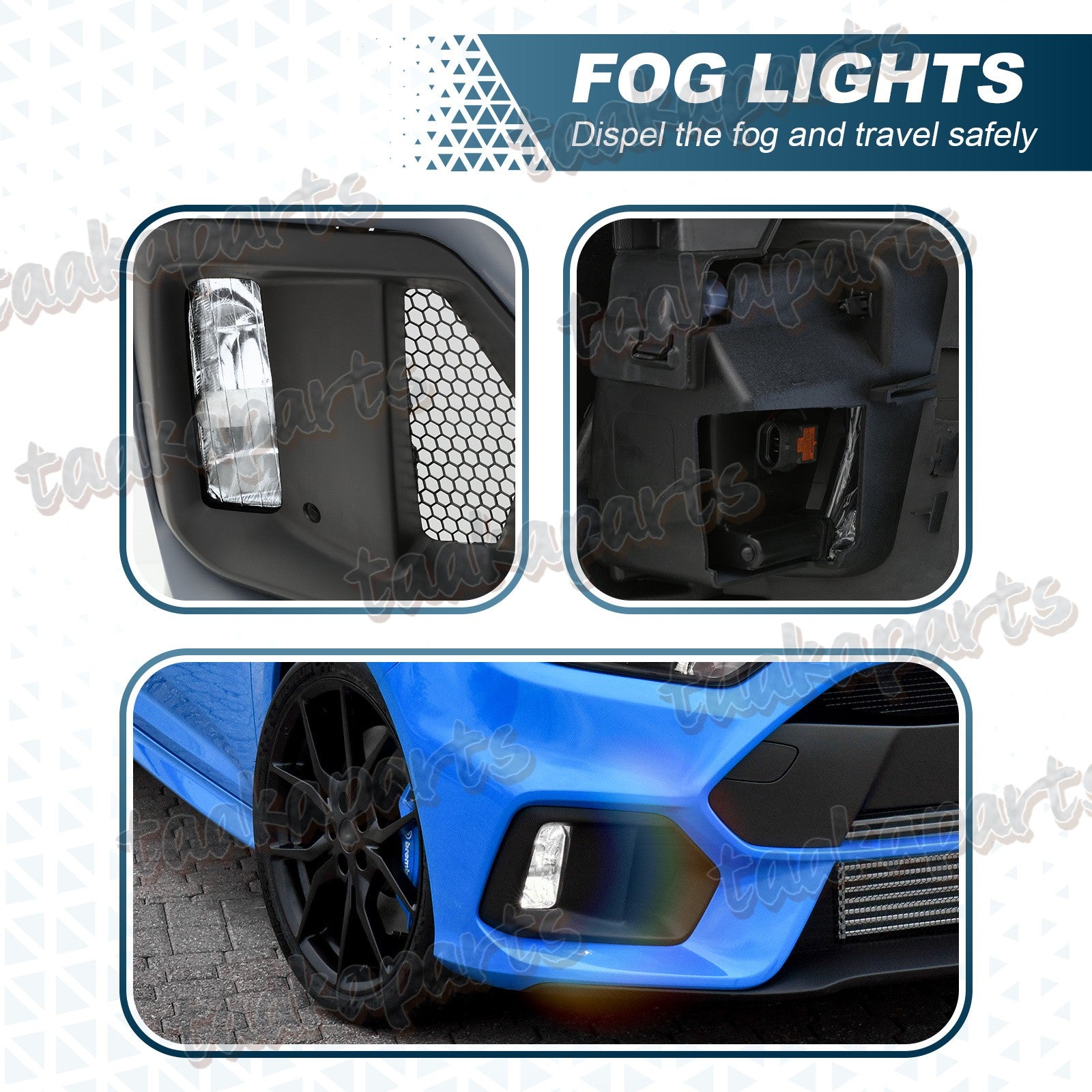 Front Bumper Cover Kit W/ Fog Light Upper Grill for 2015 2016 2017 Ford Focus RS